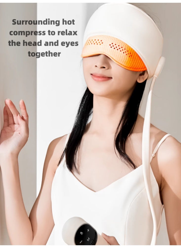Head Massager Sleep Aid Massager Scalp, Eye, Neck Fully Automatic Hot Compress Massage Cap to Unblock Meridians Upgraded Violet Edition - Image 5