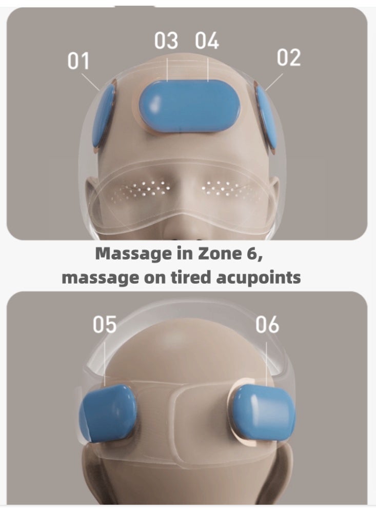 Head Massager Sleep Aid Massager Scalp, Eye, Neck Fully Automatic Hot Compress Massage Cap to Unblock Meridians Upgraded Violet Edition - Image 4