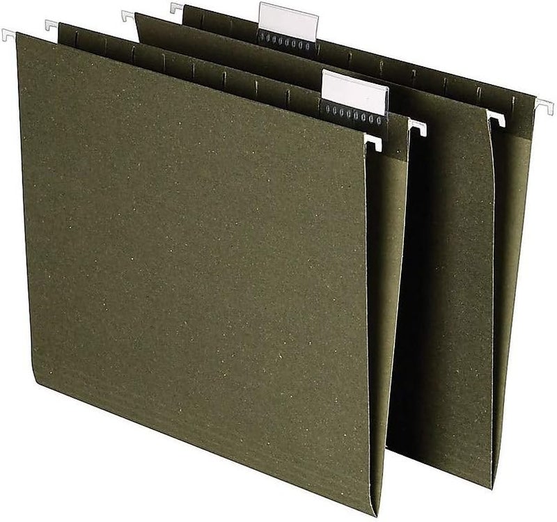 Staples Hanging File Folders, 1/5-Cut Tab, Letter Size, Includes Tabs & Paper Inserts, Perfect for Home, Office, Classroom, 50-Pack, Green - Image 3