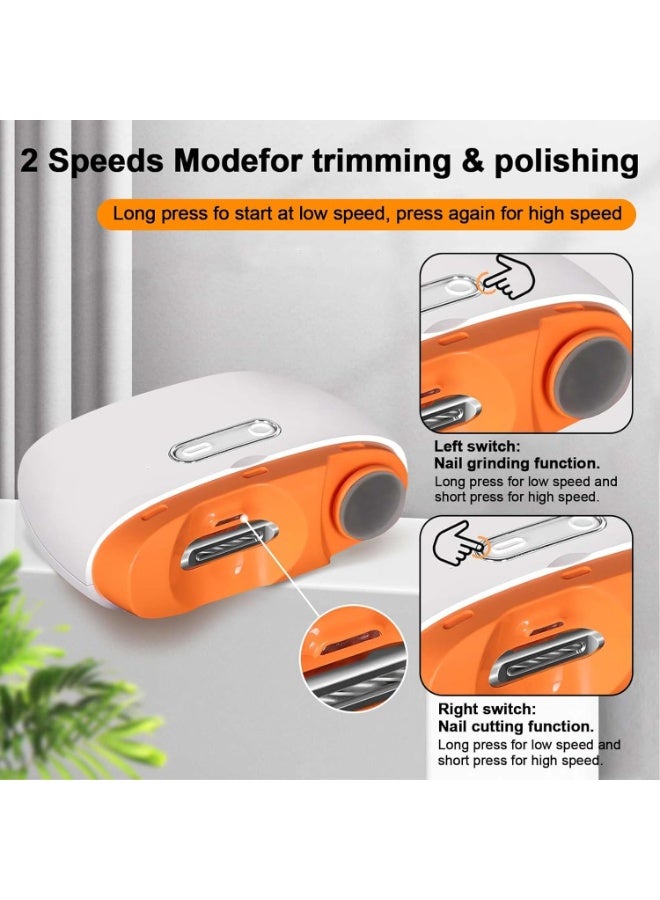 Relex Electric Nail Clipper with Nail File, 2 in 1 Rechargeable & Gentle Nail Trimmer with LED Light for Baby and Seniors - Image 3