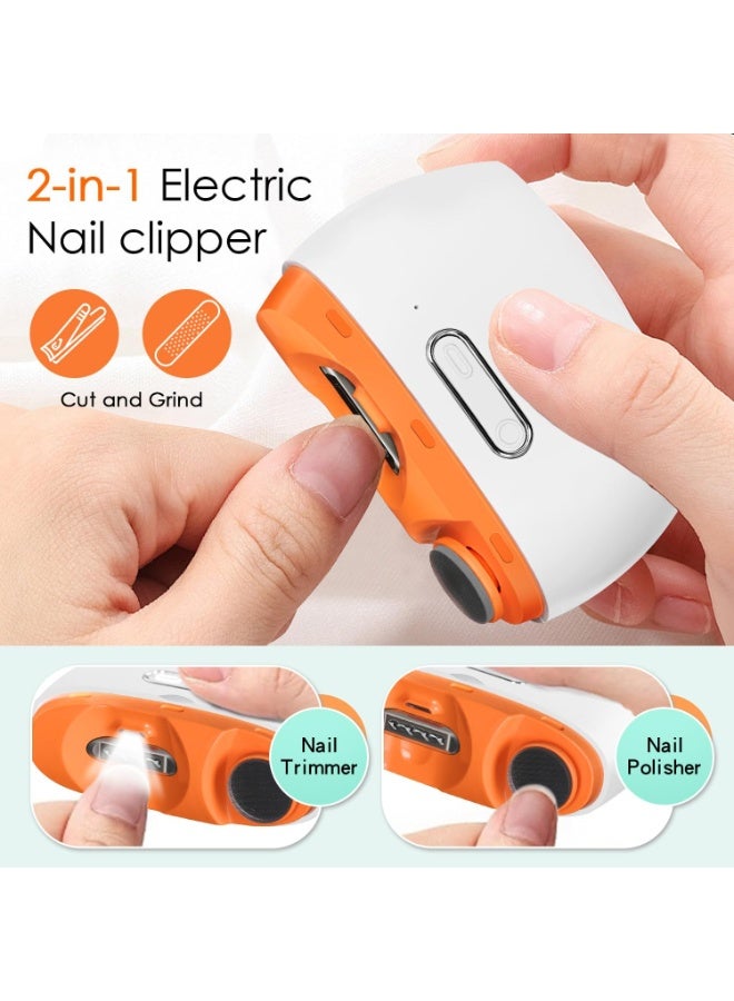 Relex Electric Nail Clipper with Nail File, 2 in 1 Rechargeable & Gentle Nail Trimmer with LED Light for Baby and Seniors - Image 2