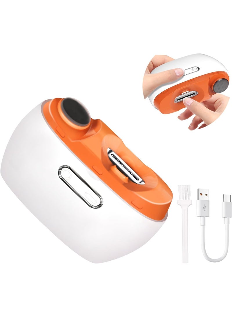 Relex Electric Nail Clipper with Nail File, 2 in 1 Rechargeable & Gentle Nail Trimmer with LED Light for Baby and Seniors - Image 1