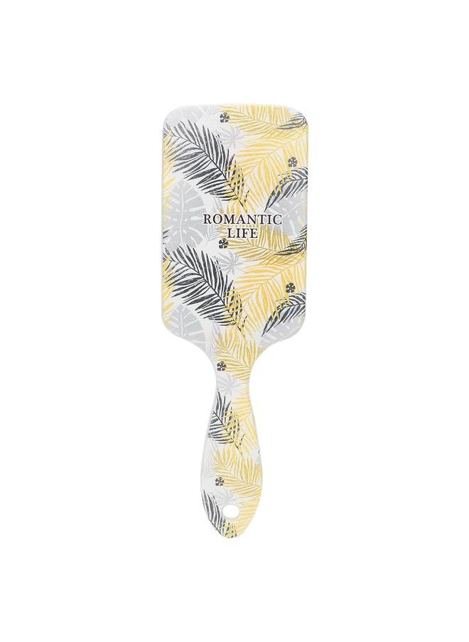 Thoraya Personality Leaves Pattern Anti-static Hair Comb Tangles Resistant Massage Comb (Yellow Leaves)  - Image 1
