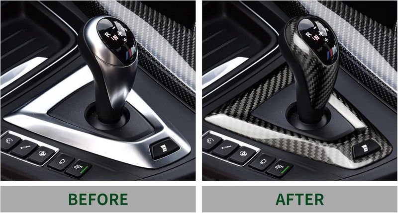 AIRSPEED Carbon Fiber Gear Shift Knob Cover Trim for BMW M2 M3 M4 (2014-2018), Black - Image 5