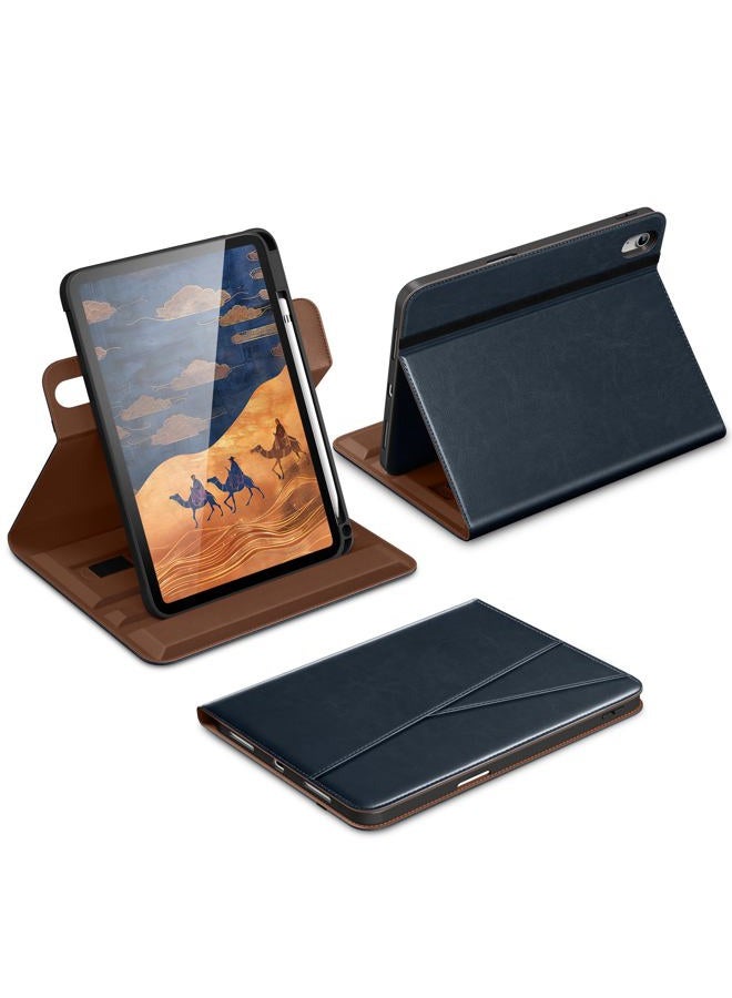 DTTO for iPad A16 Case, iPad 11th / 10th Generation Case (2025/2022), 360 Degree Rotating Premium Leather Folio Stand Cover with Pencil Holder, New Blue - Image 1