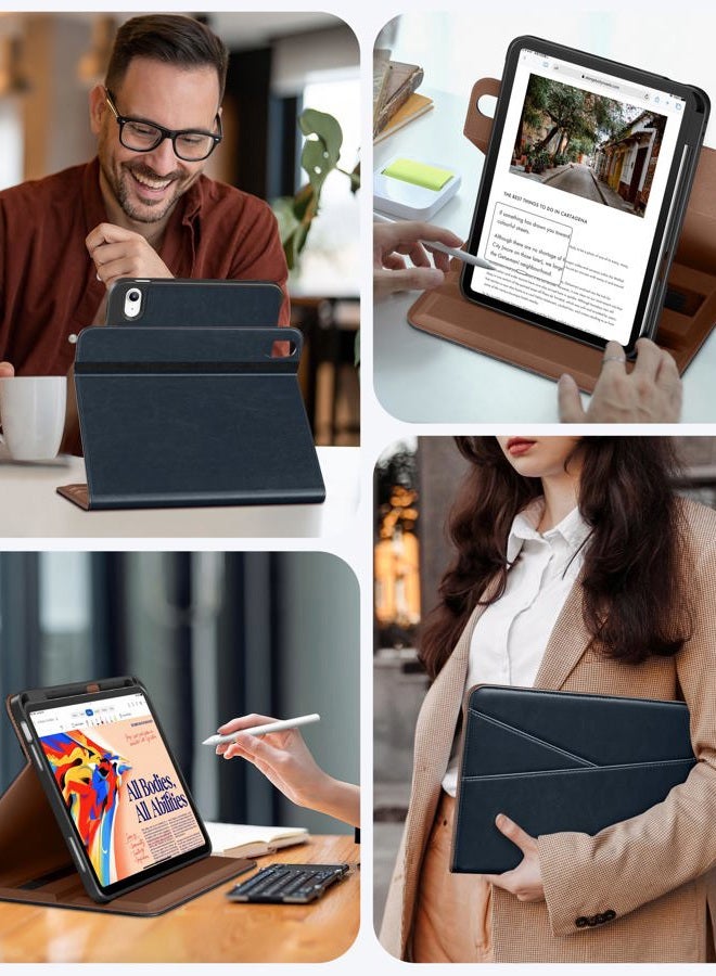 DTTO for iPad A16 Case, iPad 11th / 10th Generation Case (2025/2022), 360 Degree Rotating Premium Leather Folio Stand Cover with Pencil Holder, New Blue - Image 5