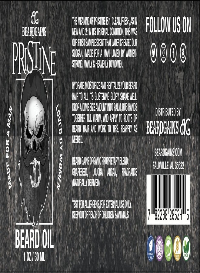 Beard Gains Beard Oil for Men - Organic Beard Growth Oil, Moisturizer & Conditioner, Softens & Strengthens Facial Hair, Reduces Itch, Promotes Healthy Beard (1oz, Pristine) - Image 5