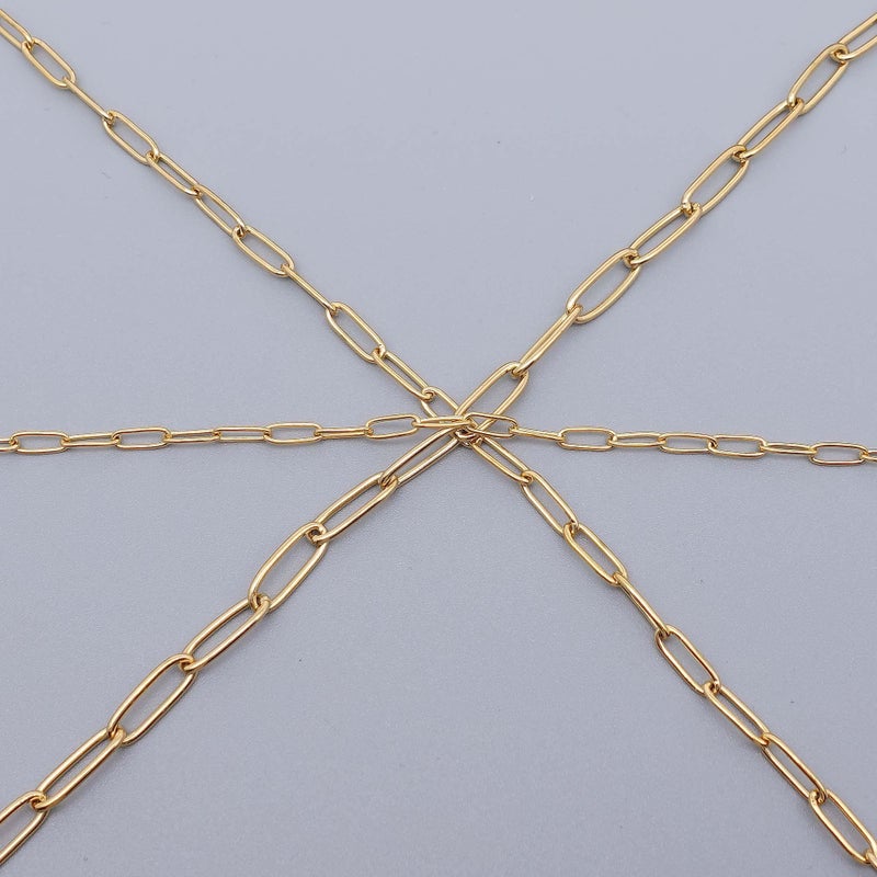 THREENEST 16.4-Feet Width 2.5mm Stainless Steel Paperclip Chains, 18K Real Gold Plated, Soldered Cable Long Craft Chain for Necklace Bracelet Earring Jewelry Making (2200-GOLD-5M) - Image 3