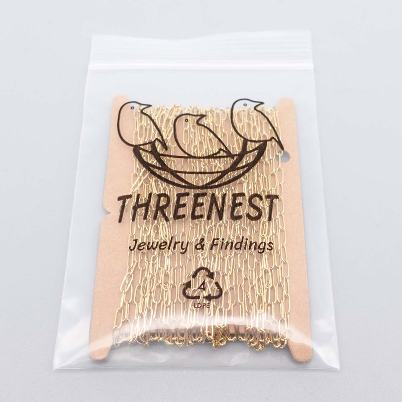 THREENEST 16.4-Feet Width 2.5mm Stainless Steel Paperclip Chains, 18K Real Gold Plated, Soldered Cable Long Craft Chain for Necklace Bracelet Earring Jewelry Making (2200-GOLD-5M) - Image 4