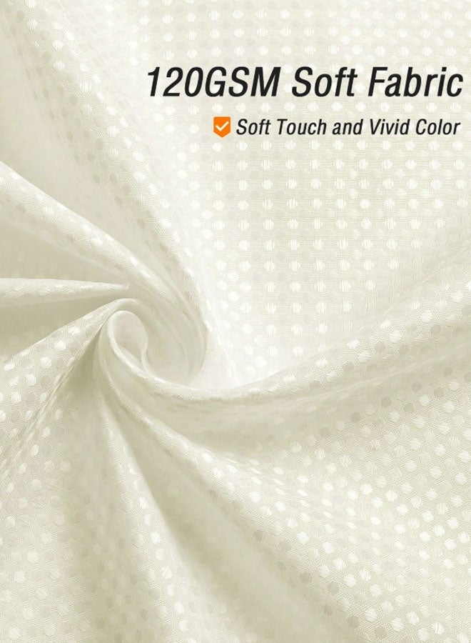 Hanayo Shower Curtain Waterproof Shower Curtain Polyester Shower Curtain with Waffle Weave and Rust-Resistant Metal Grommets and Hooks for Bathroom(Beige) - Image 4