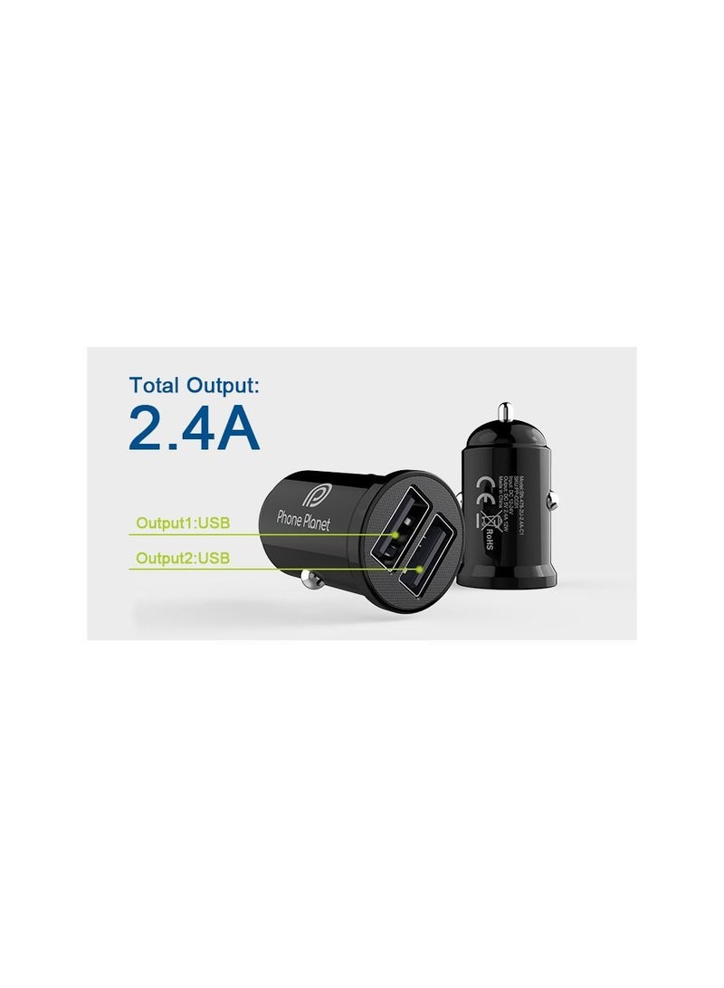 Phone Planet 2-USB Car Charger Phone Planet 2-USB Fast 2-USBar Charger Plug with &QC 3.0 Dual Port Compatible with iPhone - Image 3