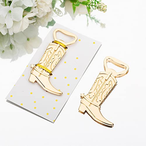Kinteshun Cowboy Boot Bottle Opener for Wedding Party Favor (12pcs,Gold Tone) - Image 2