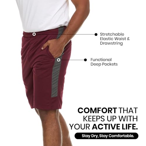 Essential Elements Athletic Shorts for Men - Men's Basketball Shorts - Sports Shorts for Workout, Gym, Running (5 Pack/Set D, Small) - Image 3