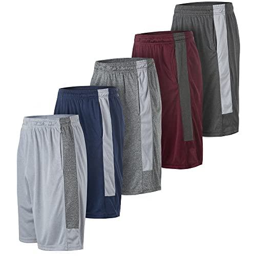 Essential Elements Athletic Shorts for Men - Men's Basketball Shorts - Sports Shorts for Workout, Gym, Running (5 Pack/Set D, Small) - Image 1
