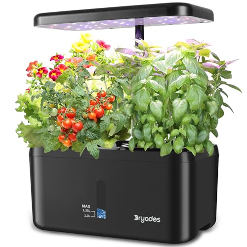 DRYADES Indoor Garden System 19 Watt LED Growing Light Upgrade 2 Self-Watering Soil-Cultivated Growing Pots Gardening Gifts for Mom Plant Pot for Vegetables Herbs Tomato(No Seeds&Soil) - Image 1