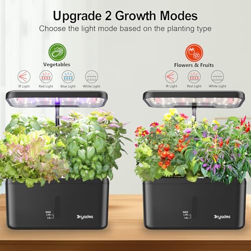 DRYADES Indoor Garden System 19 Watt LED Growing Light Upgrade 2 Self-Watering Soil-Cultivated Growing Pots Gardening Gifts for Mom Plant Pot for Vegetables Herbs Tomato(No Seeds&Soil) - Image 4
