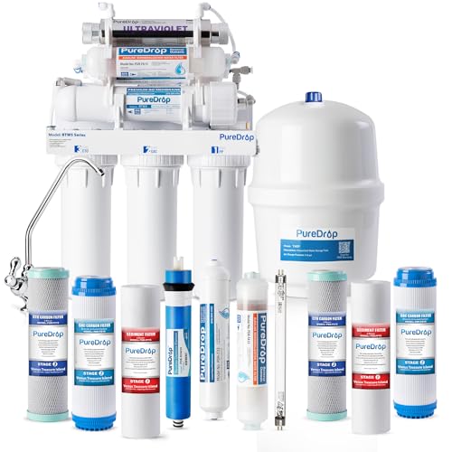 Pure Drop PureDrop RTW5AK-UV SGS-Tested Reverse Osmosis Water Filter System with Alkaline Remineralization & UV Filter, 7-Stage Under Sink RO Water Filtration System Plus Extra 3 Filters, 50 GPD - Image 1