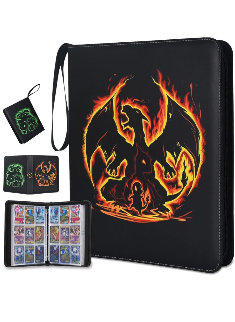 Fanski - Cards Binder Card Holder 9 Pocket, Portable Card Collection Album Holder Book Fits 900 Cards With 50 Removable Sleeves, Trading Card Binder with Carrying Case - Image 1