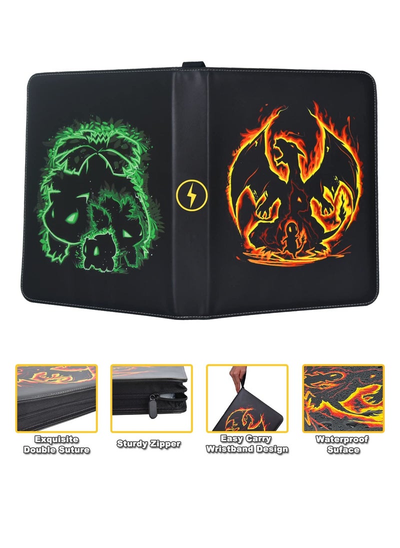 Fanski - Cards Binder Card Holder 9 Pocket, Portable Card Collection Album Holder Book Fits 900 Cards With 50 Removable Sleeves, Trading Card Binder with Carrying Case - Image 1