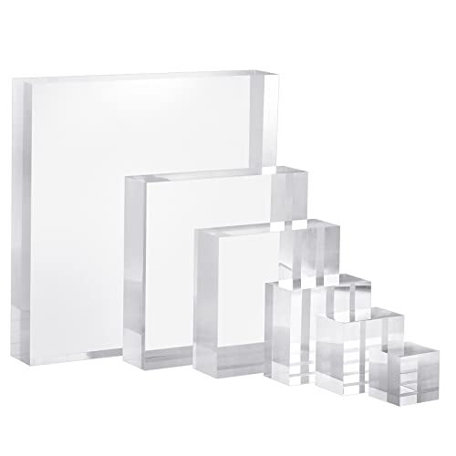 CiaoHER 2in Thickness Solid Acrylic Cube Display Block Clear Polished Pedestal Stand Riser Solid Base 2" x 12" x 12", 1 Pack - Image 5