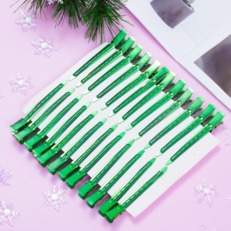 Bantoye 24 Packs Duck Bill Clips, 3.35 Inches Rustproof Metal Alligator Curl Clips with Holes for Hair Styling, Hair Coloring, Green - Image 4