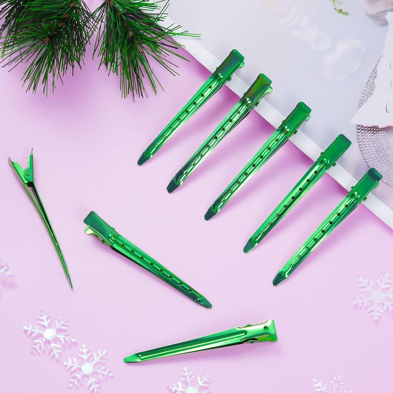 Bantoye 24 Packs Duck Bill Clips, 3.35 Inches Rustproof Metal Alligator Curl Clips with Holes for Hair Styling, Hair Coloring, Green - Image 5