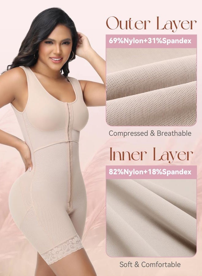 SHAPSHE Fajas Colombianas Moldeadoras Body Shaper Postparto Para Mujer Post Surgery Stage Shapewear Compression Garment, Tan, M - Image 2