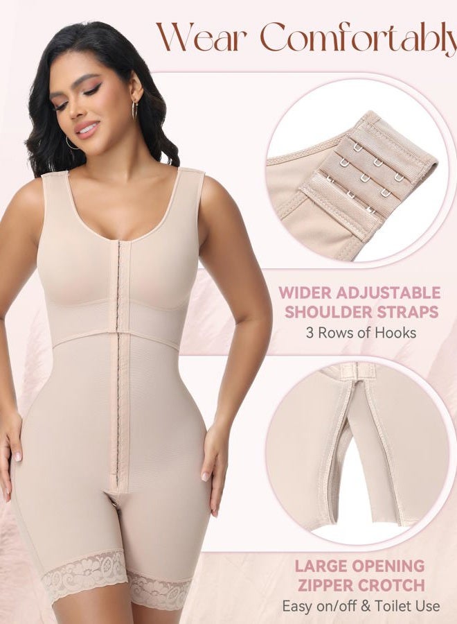 SHAPSHE Fajas Colombianas Moldeadoras Body Shaper Postparto Para Mujer Post Surgery Stage Shapewear Compression Garment, Tan, M - Image 4