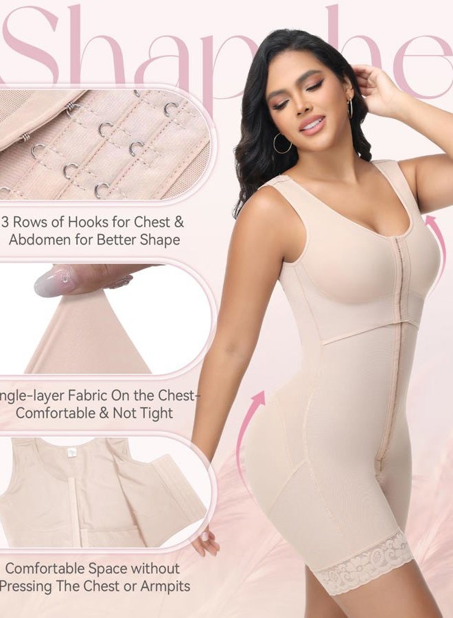 SHAPSHE Fajas Colombianas Moldeadoras Body Shaper Postparto Para Mujer Post Surgery Stage Shapewear Compression Garment, Tan, M - Image 3