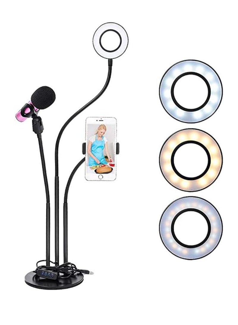 مصباح لصور السيلفي على شكل حلقة على الهاتف للمكياج والبث المباشر لتصوير فيديو تيكتوك على اليوتيوب - Image 1