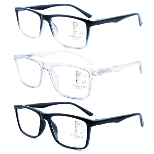 Ryegis Progressive Reading Glasses,Oversized Large Square Men Readers,Lightweight Cheaters Glasses W/Comfortable Spring Hinges 2.5 - Image 1