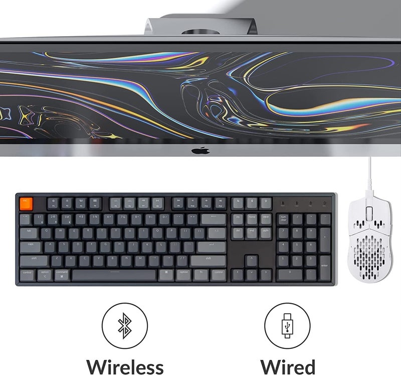 Keychron K10 RGB Full Size Layout Hot-Swappable Mechanical Keyboard for Mac Windows, Multitasking 104-Key Bluetooth Wireless/USB Wired Gaming Keyboard with Super Brown Switch Aluminum Frame - Image 5