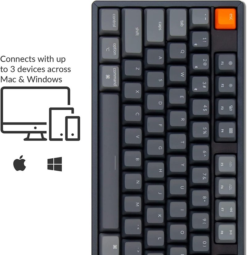 Keychron K10 RGB Full Size Layout Hot-Swappable Mechanical Keyboard for Mac Windows, Multitasking 104-Key Bluetooth Wireless/USB Wired Gaming Keyboard with Super Brown Switch Aluminum Frame - Image 4
