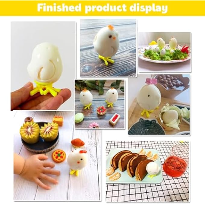 SWIUKPHE قالب بيض على شكل فرخ لطيف قالب بيض مسلوق قالب بيض مسلوق كاواي أداة لصنع قالب كرة أرز السوشي للأطفال قالب كرات الفرخ الكرتوني اللطيف لقالب بيض للأطفال أصفر - Image 2