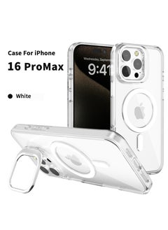 CoomBe Case for iPhone 16 Pro Max, Compatible with MagSafe, Built-in Stash Stand Phone Case, Scratch-Resistant Back Cover, Clear  - Image 2