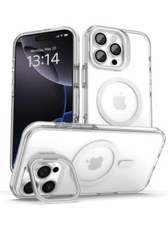 CoomBe Case for iPhone 16 Pro Max, Compatible with MagSafe, Built-in Stash Stand Phone Case, Scratch-Resistant Back Cover, Clear  - Image 1