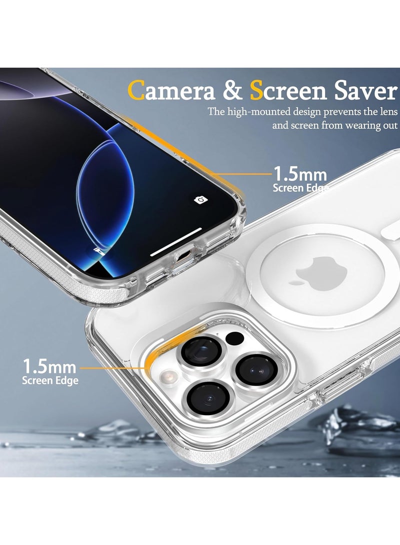 CoomBe Case for iPhone 16 Pro Max, Compatible with MagSafe, Built-in Stash Stand Phone Case, Scratch-Resistant Back Cover, Clear - Image 4