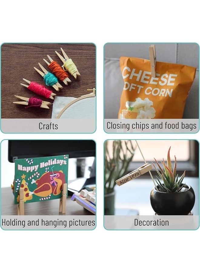 Bamboo Clothespins,[20 Pieces 6cm x 1.2cm] Bamboo Pegs Clothes Pegs Wood urable Hanging Clips for Home Clothes Windproof Supplies - Image 3