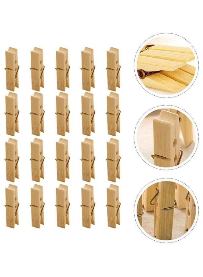 Bamboo Clothespins,[20 Pieces 6cm x 1.2cm] Bamboo Pegs Clothes Pegs Wood urable Hanging Clips for Home Clothes Windproof Supplies - Image 4