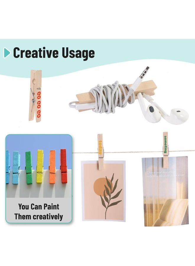 Bamboo Clothespins,[20 Pieces 6cm x 1.2cm] Bamboo Pegs Clothes Pegs Wood urable Hanging Clips for Home Clothes Windproof Supplies - Image 5