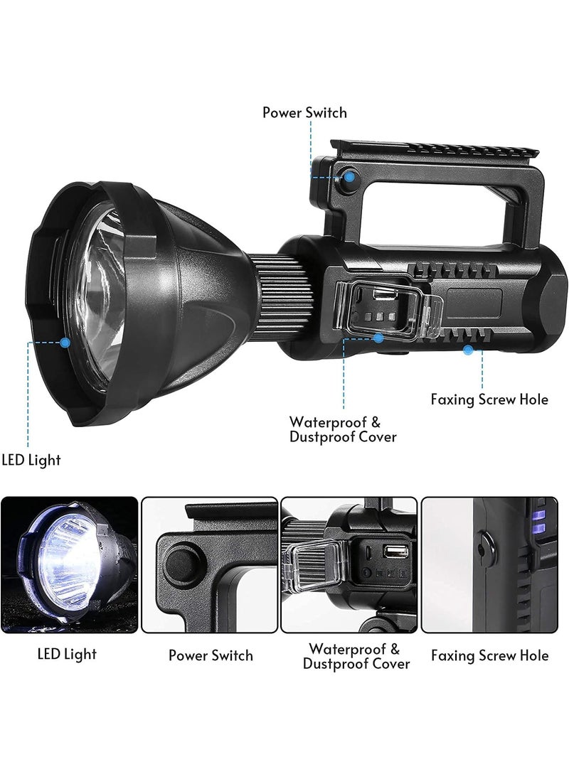 Mokshith Mokshith Torches Led Bright Rechargeable Long Range Searchlight100000 Lumens Powerful Torch Suitable for Outdoor Emergency Camping Fishing Hunting and Other Multifunctional Lighting  - Image 5