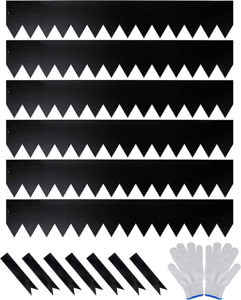 Worth Garden 6-Pack Galvanized Steel Landscape Edging with Black Powder Coating - 40" L x 6.5" H - Hammer-in 16-Gauge Metal Border Separator Strips with 7 Clips - Edge for Lawn Yard (20Ft Total) - Image 1