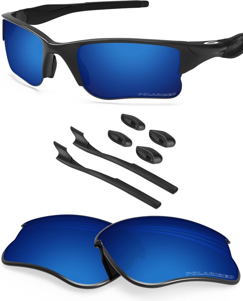 BLAZERBUCK Replacement Lenses & Sock Kit for Oakley Half Jacket 2.0 XL OO9154 Sunglasses - Midnight Blue Polarized - Image 1