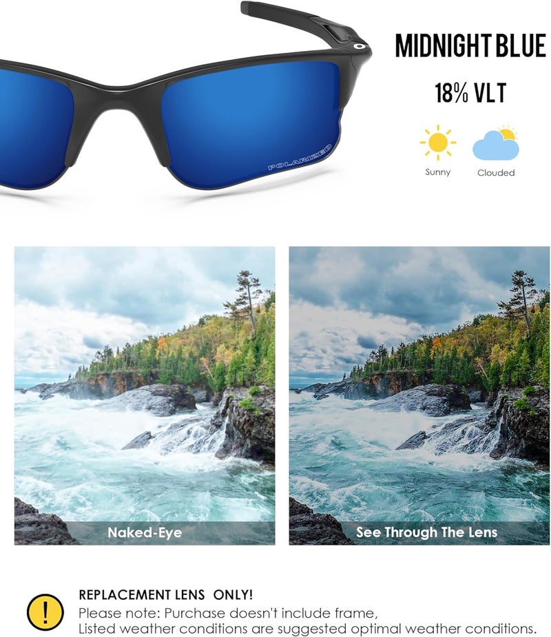 BLAZERBUCK Replacement Lenses & Sock Kit for Oakley Half Jacket 2.0 XL OO9154 Sunglasses - Midnight Blue Polarized - Image 3