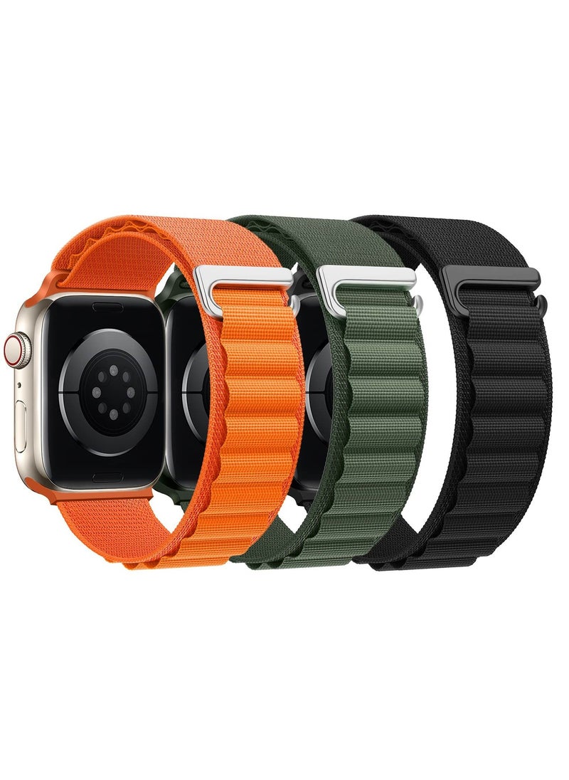 BORTONY - 3 Pack Apple Watch Band Alpine Loop 38mm 40mm 41mm Women men Nylon Sport Loop Replacement Watch Strap C Hook for iWatch Ultra SE Series 8/7/6/5/4/3/2/1 - Image 1