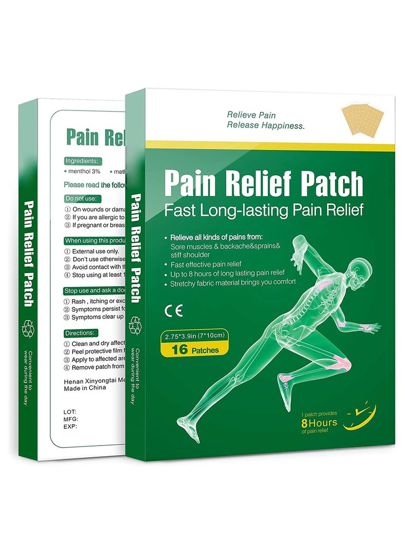 KASTWAVE Pain Relieving Patch, Pain Relief Plaster, Long Lasting Effect Relief Knee Pain Backache Joint Muscle Cervical Vertebra Pain Relief Patch, 7 * 10cm/Sheet, 16 Patch/Box  - Image 2