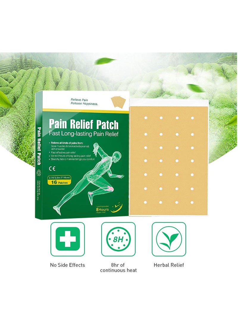 KASTWAVE Pain Relieving Patch, Pain Relief Plaster, Long Lasting Effect Relief Knee Pain Backache Joint Muscle Cervical Vertebra Pain Relief Patch, 7 * 10cm/Sheet, 16 Patch/Box  - Image 4