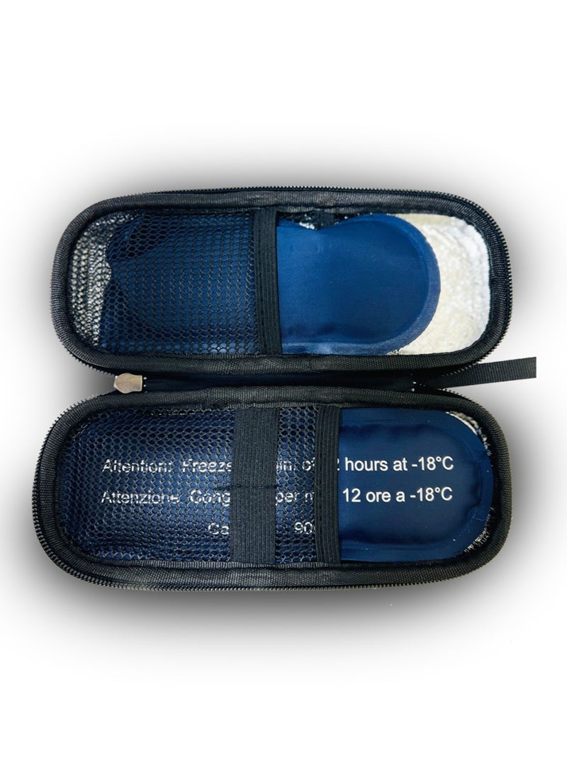 Falcon Med Diabetic Travel Case with Ice Pack, Aluminum Foil Liner, 20 x 7.5 x 4.5 cm