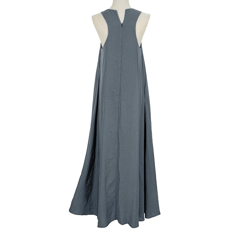 Mingyuezai Women's Sleeveless Linen Maxi Dress Casual Long Dresses with Pockets(Z3019BU,XL) - Image 3