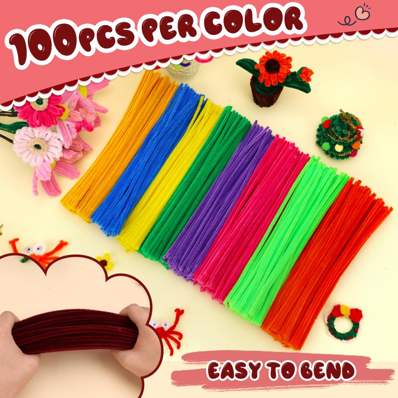 Hssugi Pipe Cleaners, 100PCS Pipe Cleaners Craft Supplies, Wine Red Pipe Cleaners Bulk Fuzzy Sticks for DIY Art and Craft Projects Home Christmas Decoration - Image 4
